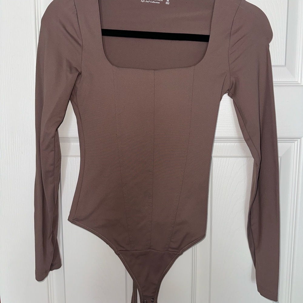 Abercrombie Brown Long Sleeve Bodysuit
